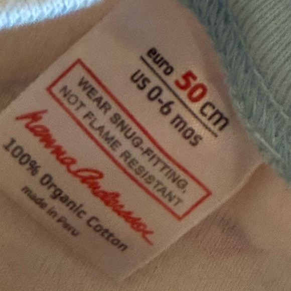 HANNA ANDERSSON Zip Sleeper Pajamas White Boat Long Sleeve 0-6 Months - Picture 3 of 3